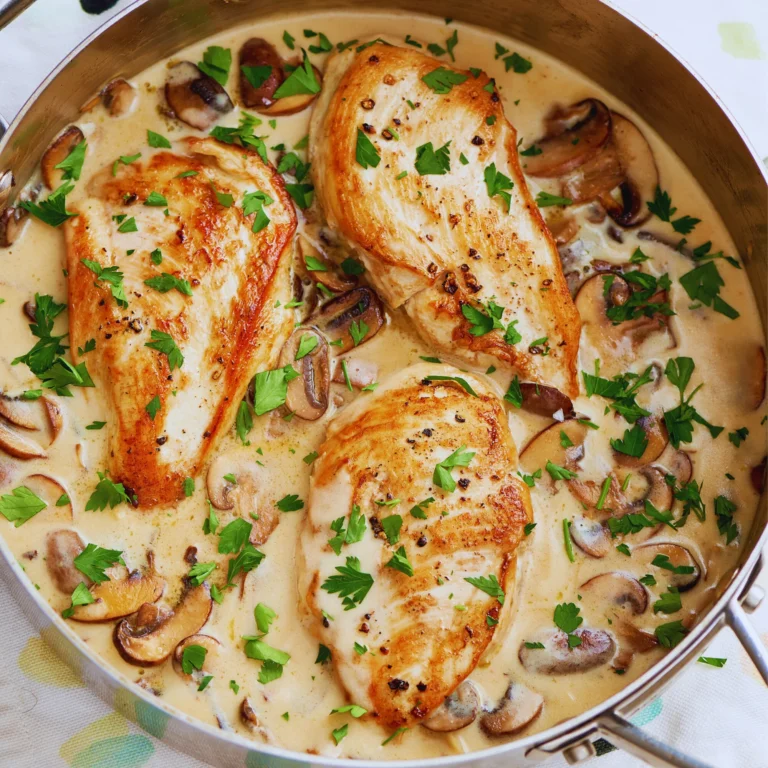 Creamy Parmesan Garlic Mushroom Chicken